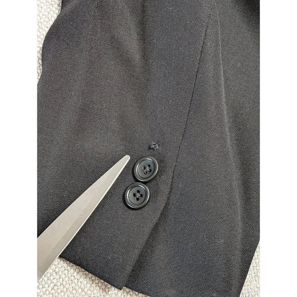 Armani Collezioni Mens 44L Black Wool Suit Jacket Notch Lapel Made in Italy Prom